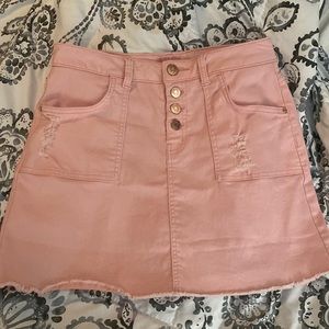 Justice Girls pink denim skort with built in shorts